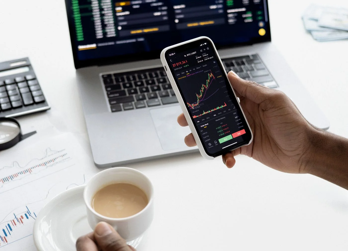 Stock market trading floor